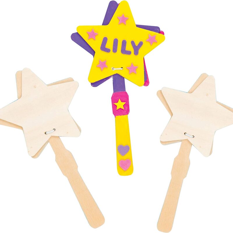 Set 4 Stele Figurine in lemn, culoare, pachet de 4, Baker Ross