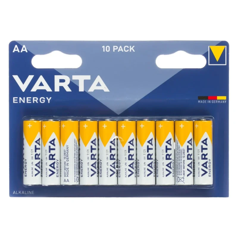 Baterii Alcaline AA, 10 bucati, Varta, Made in Germany