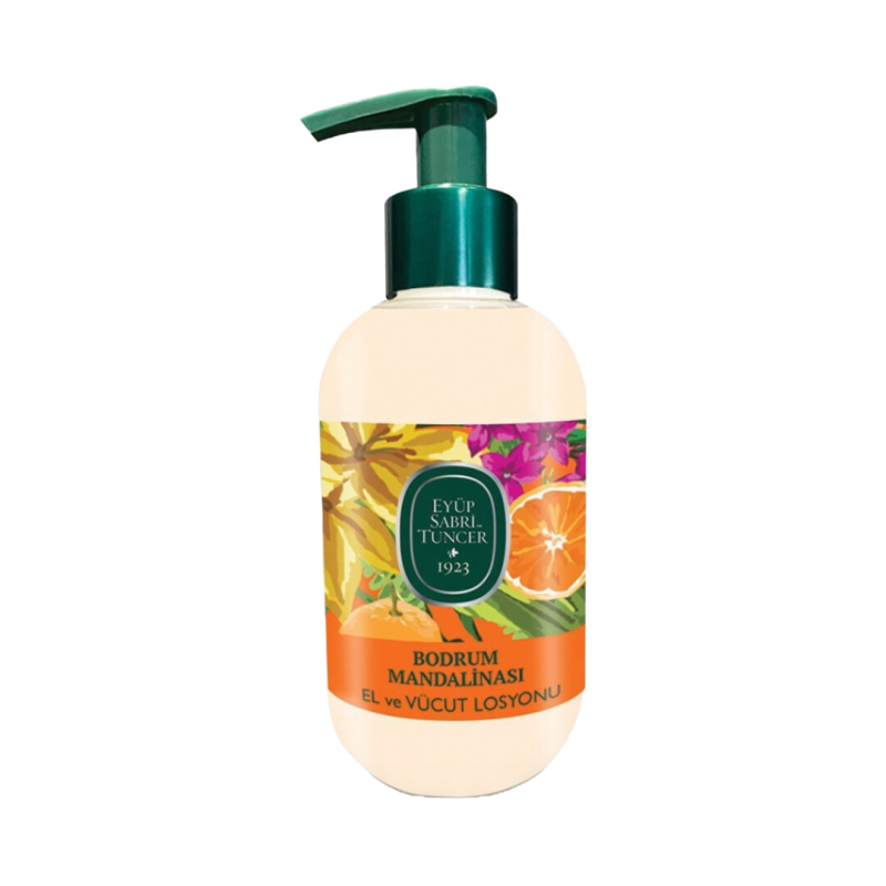Lotiune de maini, corp cu ulei natural masline si mandarine Bodrum Mandarin, 280ml, Eyup