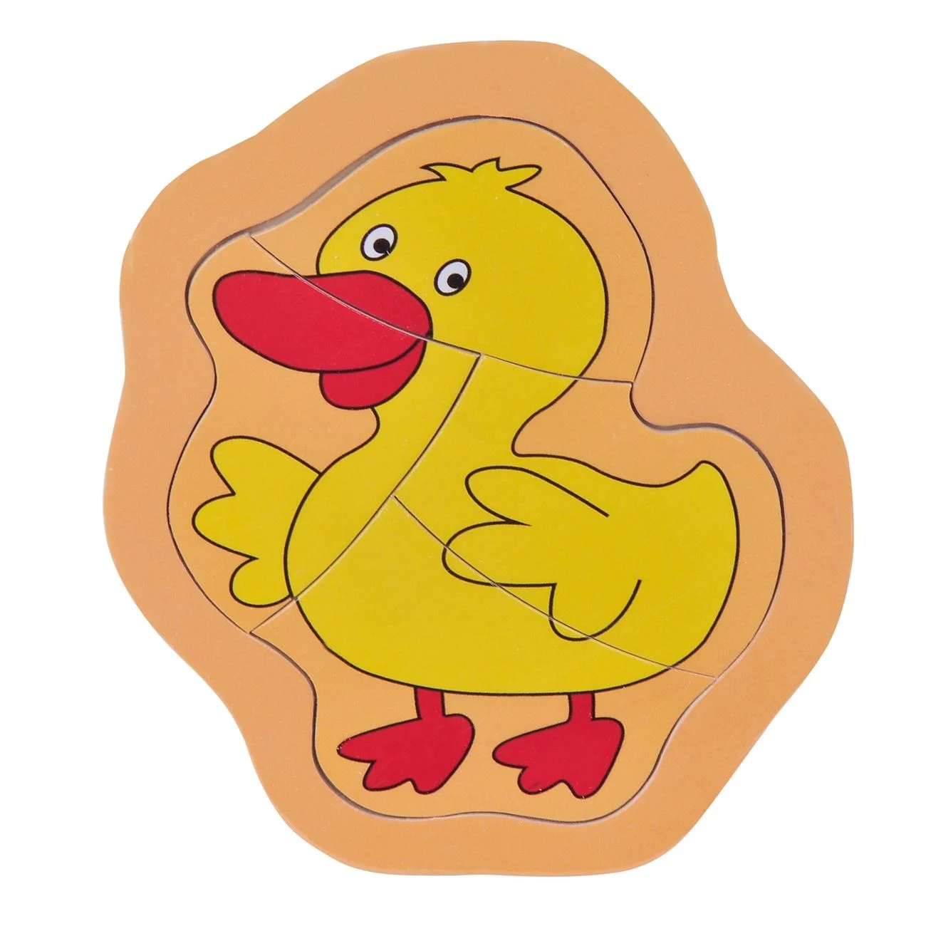 Puzzle din lemn Rățușcă, 4 piese, dimensiuni 15 x 13.2 cm