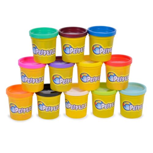 Set de Borcane cu Plastilină 85g, Diferite Culori, 12 Bucăți