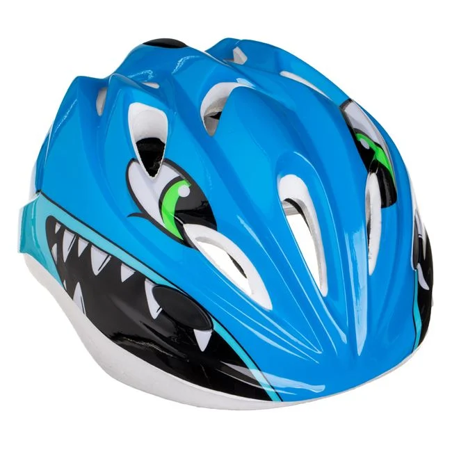 Cască de Ciclism Albastră cu Design de Rechin, 52-56 cm