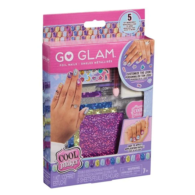 Set Manichiura cu Sclipici de joaca Go Glam, Unghii Stralucitoare