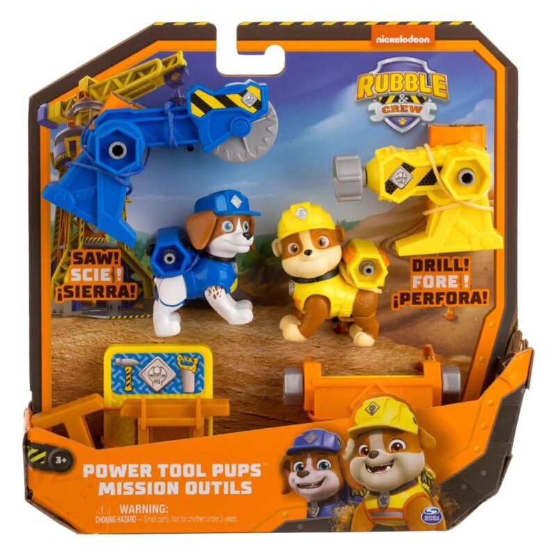 Set cu 2 Catelusi Paw Patrol si 4 Unelte de Culori Diferite