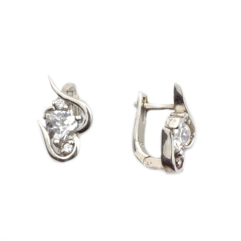 Cercei argint rodiat cu zirconia DA201