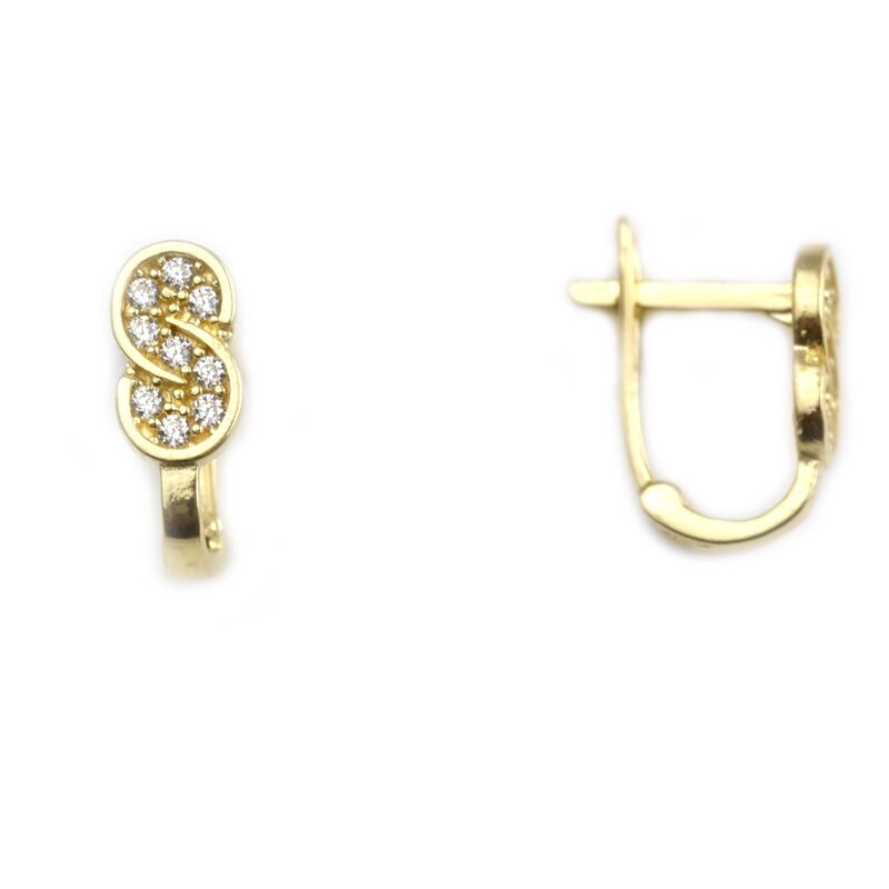 Cercei aur galben copii cu zirconiu DA25