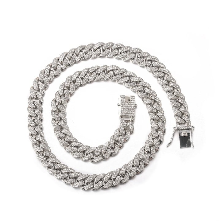 Colier Cuban argint rodiat- DA622