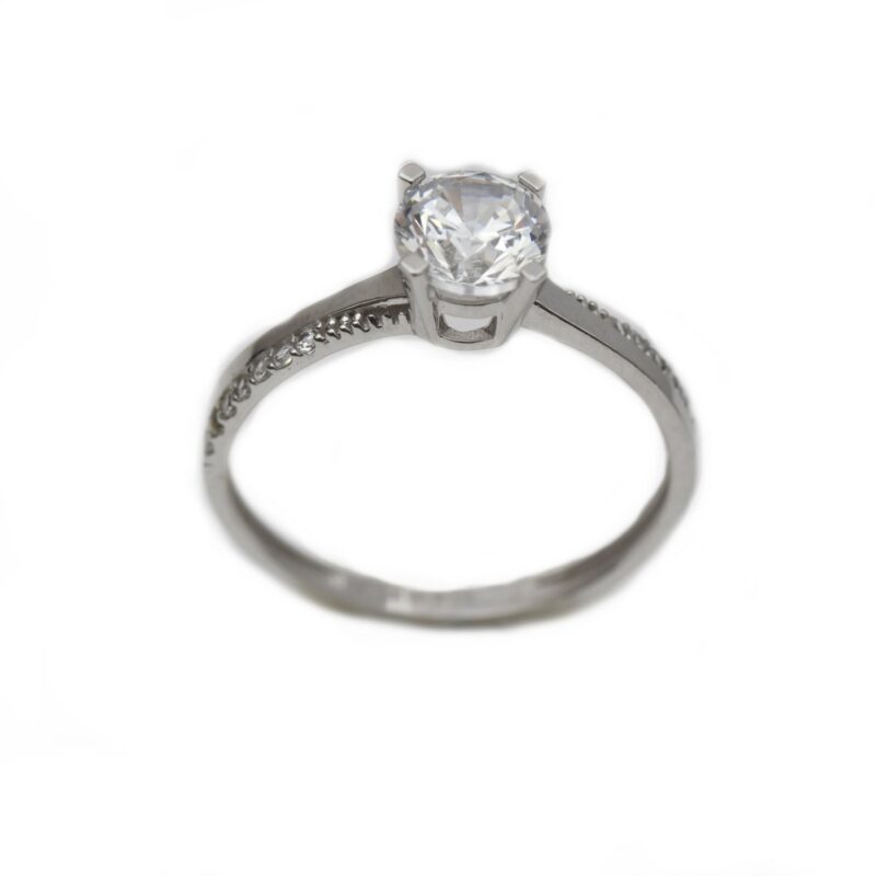 Inel aur alb logodna cu zirconia DA300