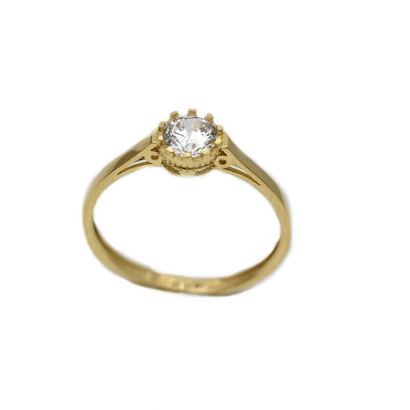 Inel aur galben logodna cu zirconia DA305