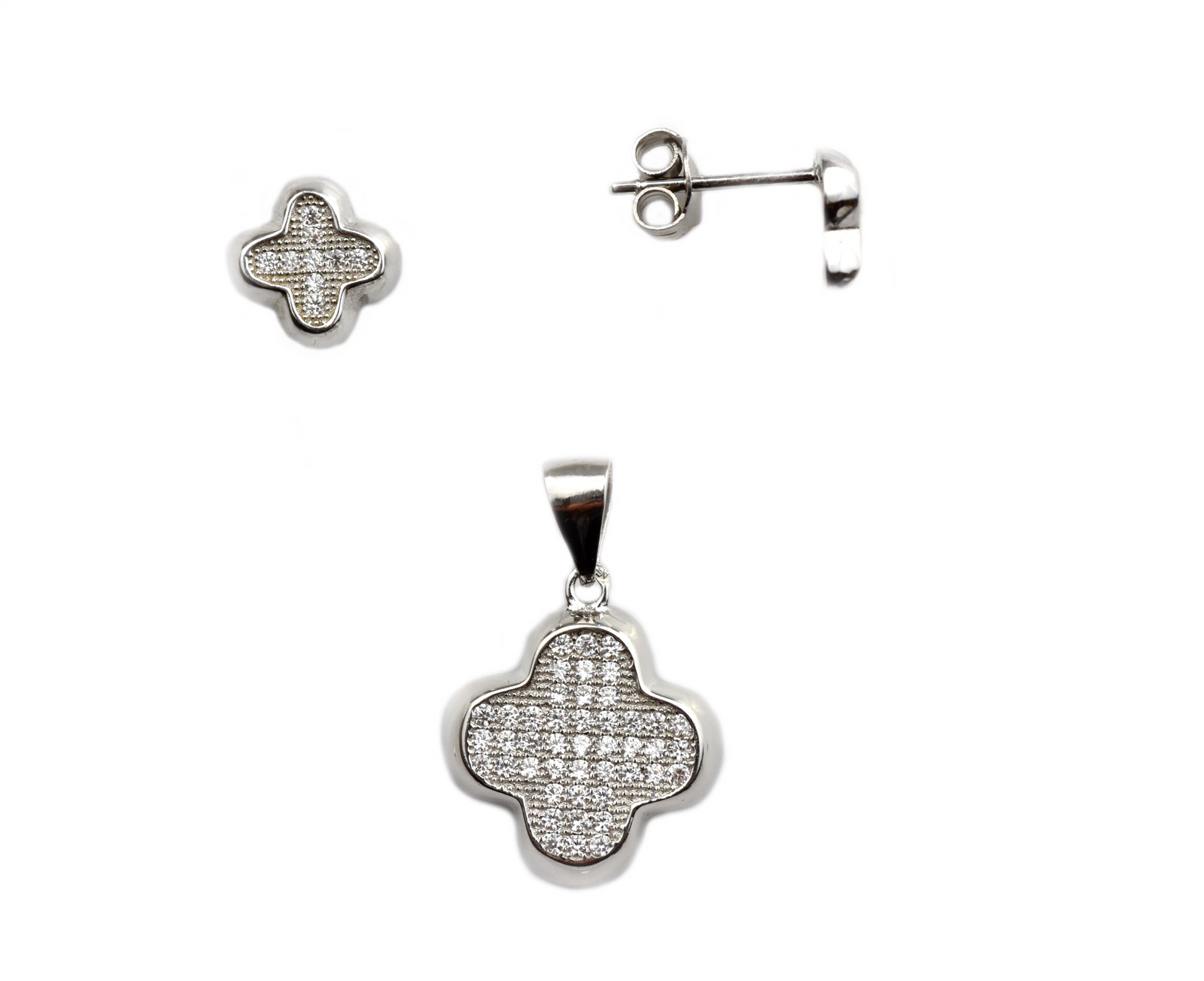 Set argint rodiat cu pietre DA136