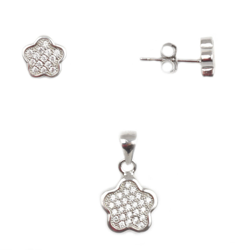 Set argint rodiat cu pietre DA76