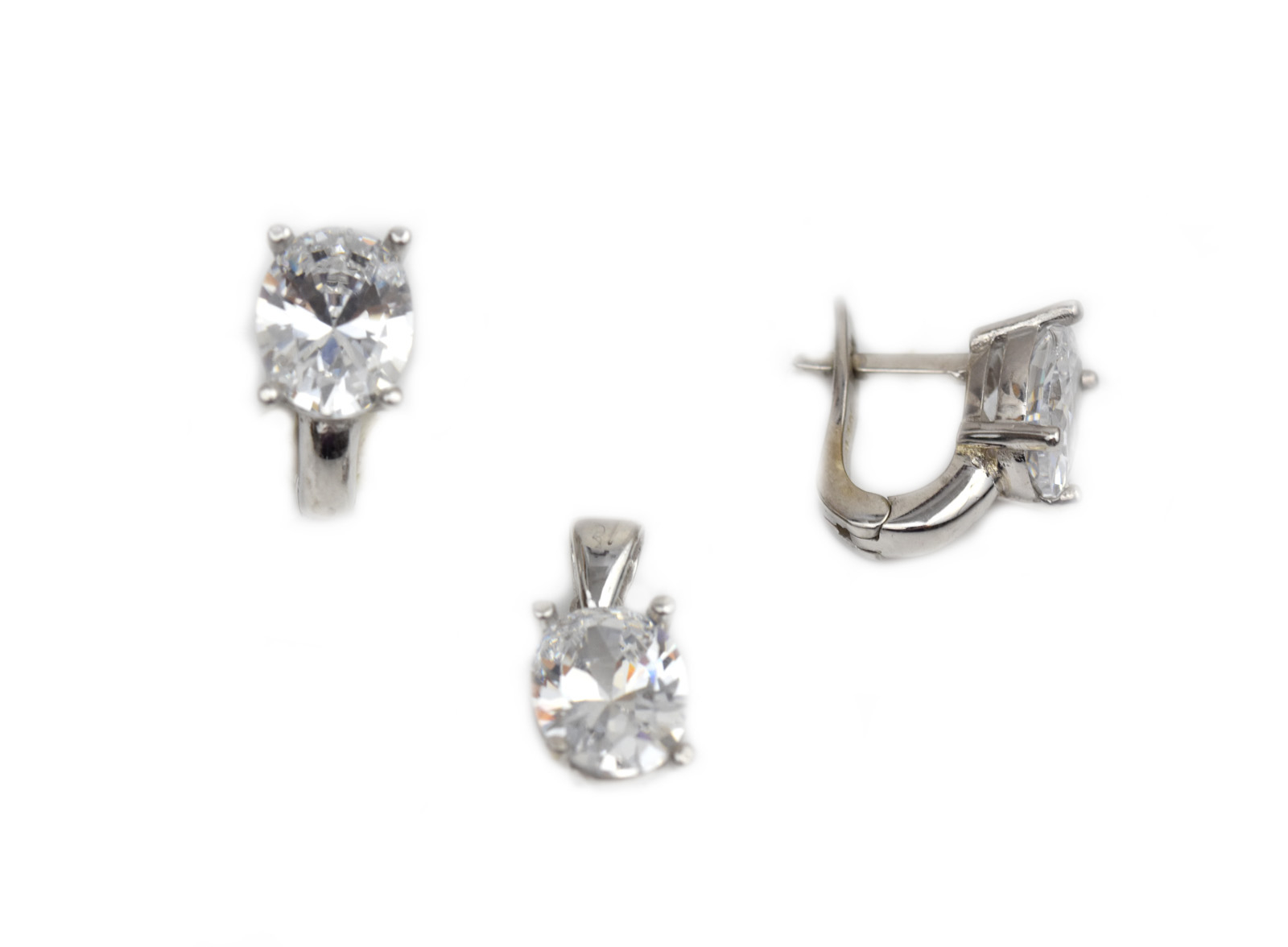 Set argint rodiat cu zirconia DA215
