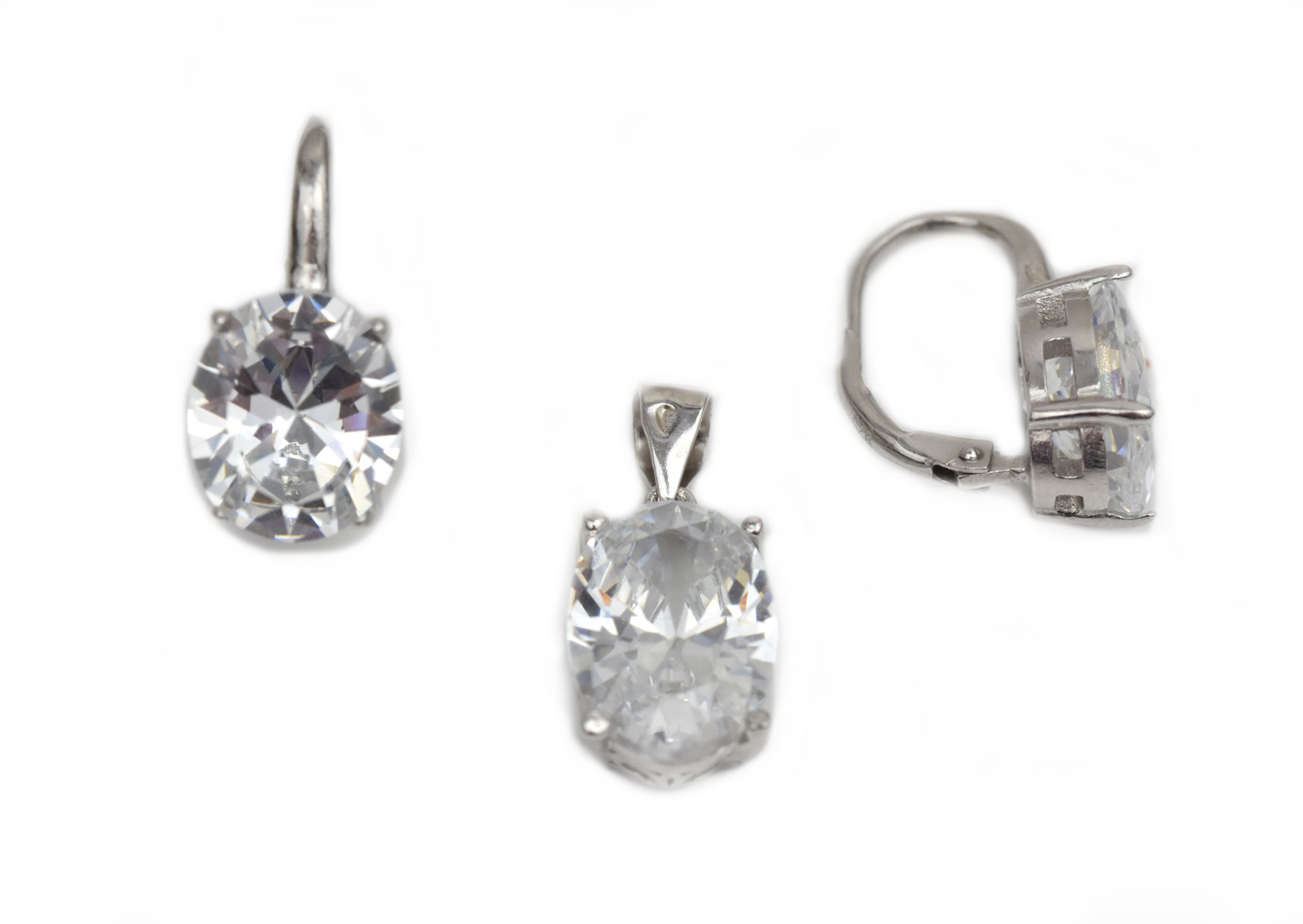 Set argint rodiat cu zirconia DA218