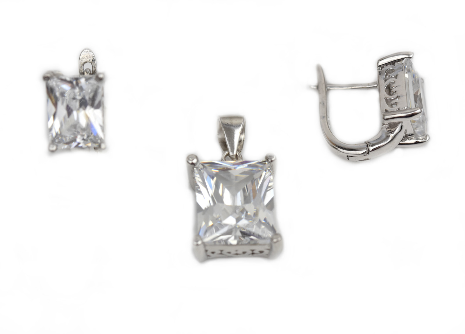 Set argint rodiat cu zirconia DA219