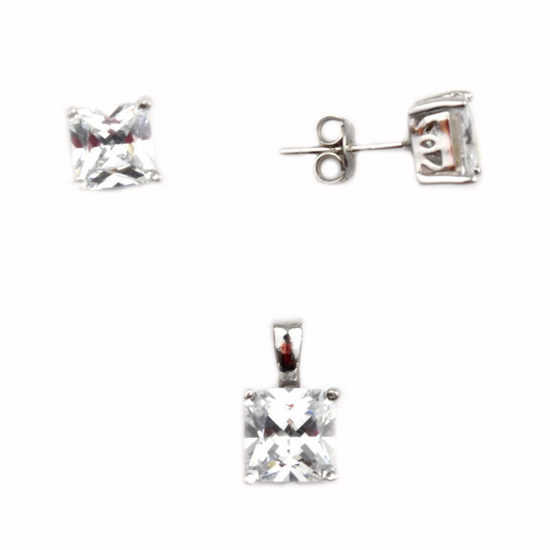 Set argint rodiat cu zirconia DA81