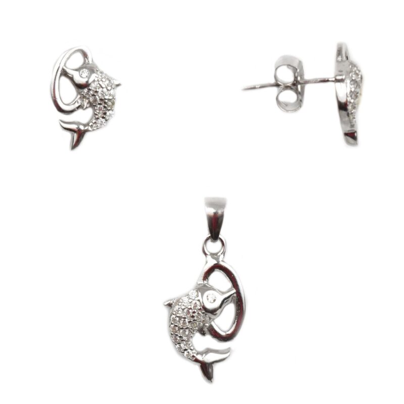 Set argint rodiat delfini DA72