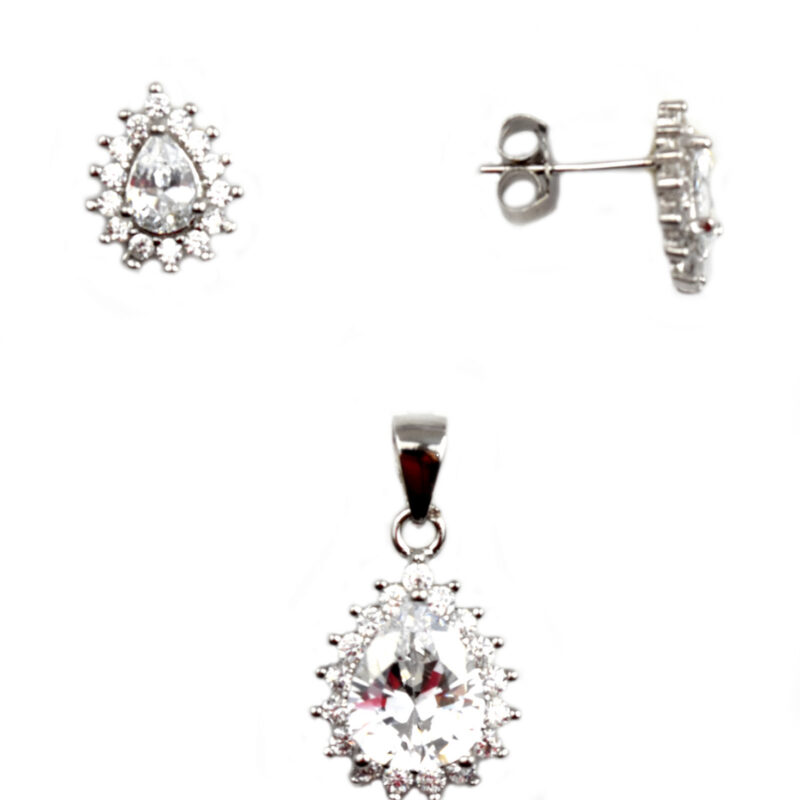 Set argint rodiat lacrima DA85