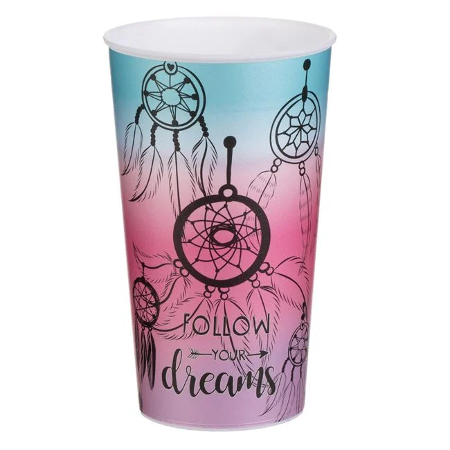 Pahar Follow your Dreams din Plastic cu Model Talisman de Vise 650ml