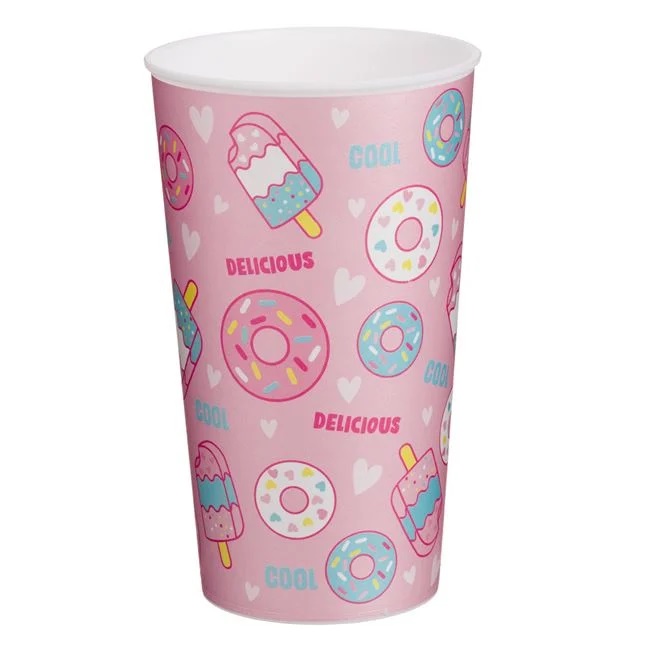 Pahar Inghetata si Gogusi din Plastic Roz 650ml