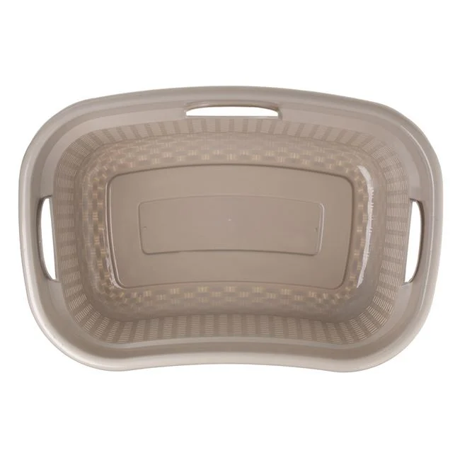 Lighean Rufe din Plastic, Dreptunghiular, 50L, Bej, Perforat - imagine 2