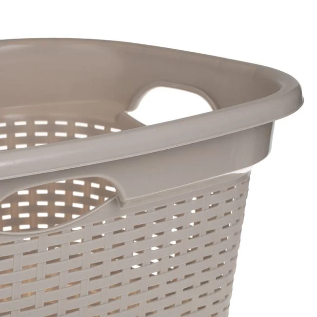 Lighean Rufe din Plastic, Dreptunghiular, 50L, Bej, Perforat - imagine 3