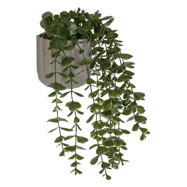 Ghiveci cu Planta Artificiala Decorativ din Plastic Taupe 08x25cm