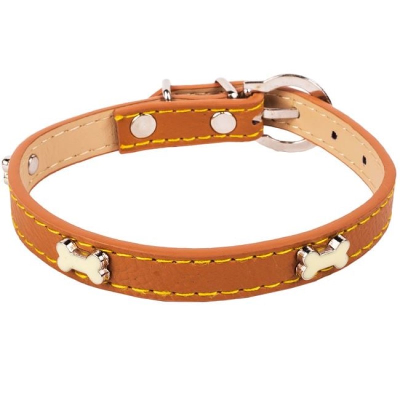 Zgarda din Piele Artificiala pentru Caine 35x1.5cm