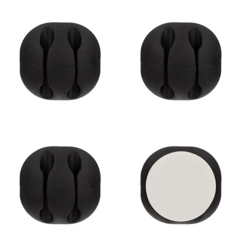 Set 4 Cârlige Autocolante Negre pentru Organizarea Cablurilor - imagine 2
