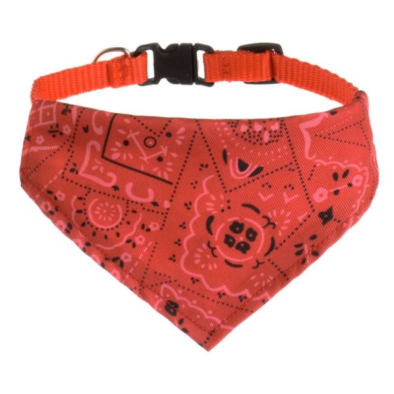 Zgardă pentru Câini cu Bandană Roșie Paisley Mărimea S 30x1cm
