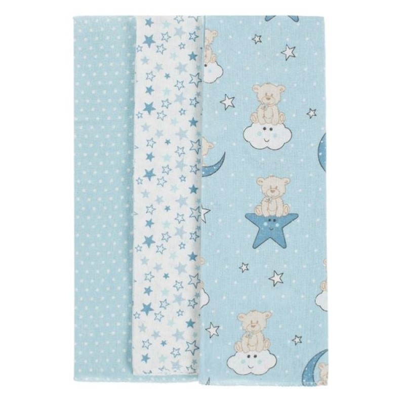 Set Cearceafuri cu Model Ursuleti Stele si Buline 80x80cm 3buc