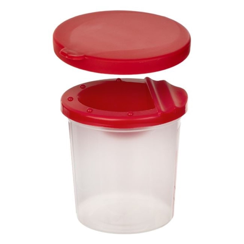 Pahar pentru Curatarea Pensulelor cu Capac Rosu Special