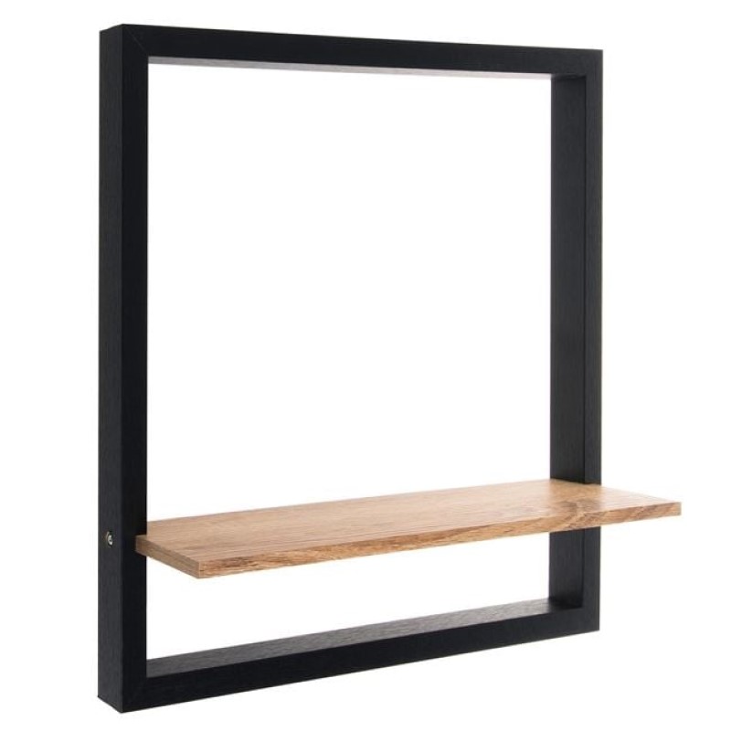 Raft Decorativ din Stejar cu Cadru Metalic 40x10x40cm