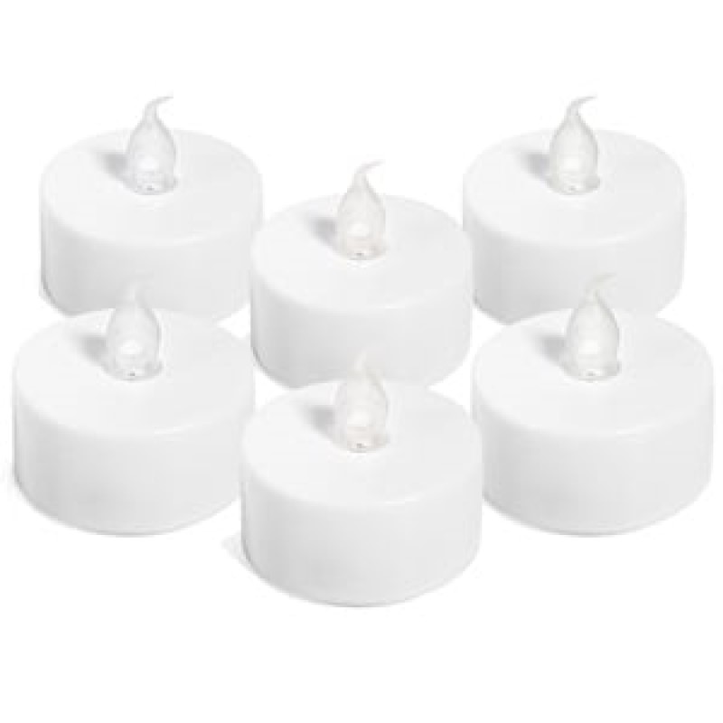 Lumanare cu Baterie si Flacara Alba tip Pastila LED 4x4cm 6buc
