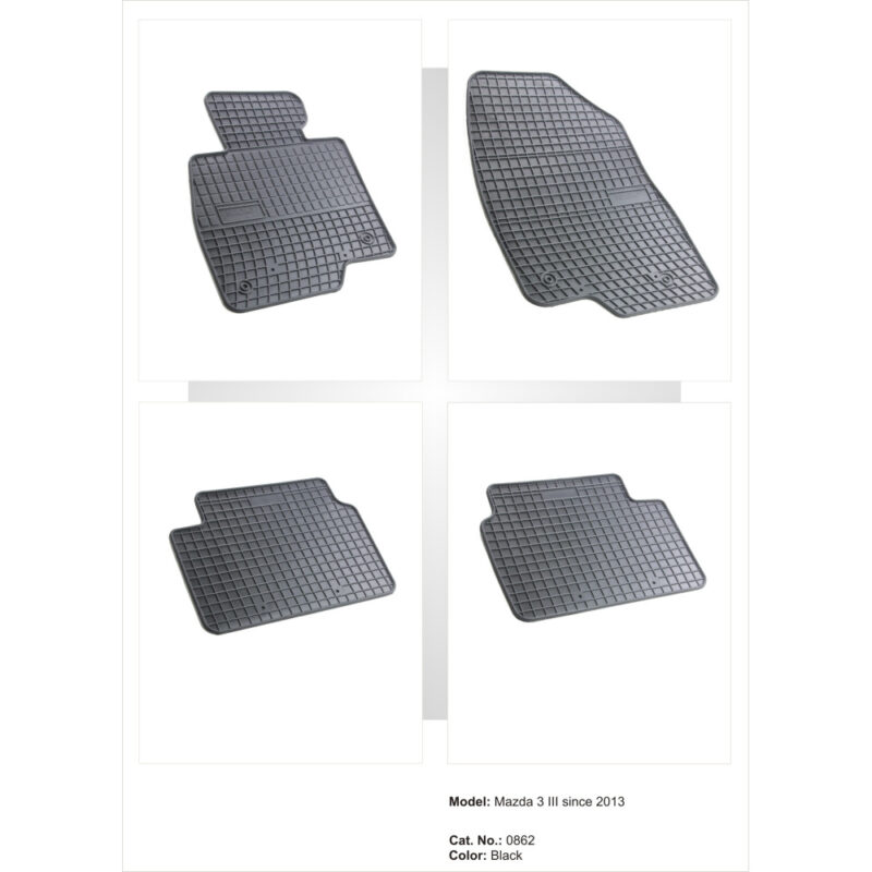 Set 4 Covorase Cauciuc Compatibile Mazda 3 Model III 2013-Prezent
