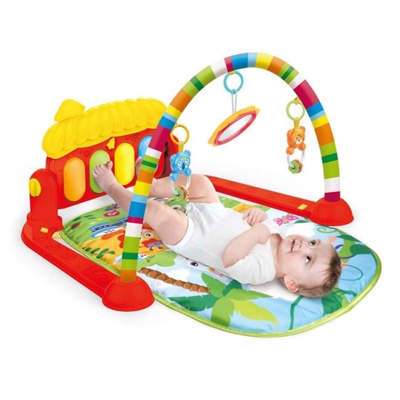 Saltea de Joaca pentru Bebelusi cu Pian Jucarii si Oglinda 75x60x42cm - imagine 3