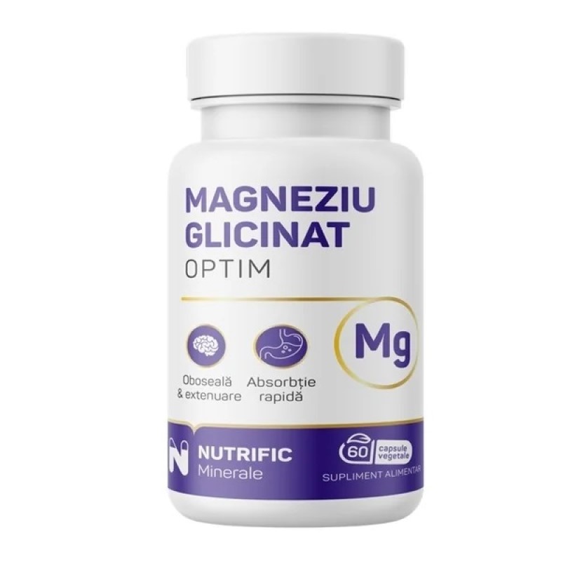 Magneziu Glicinat Optim, 60caps Vegetale, Nutrific