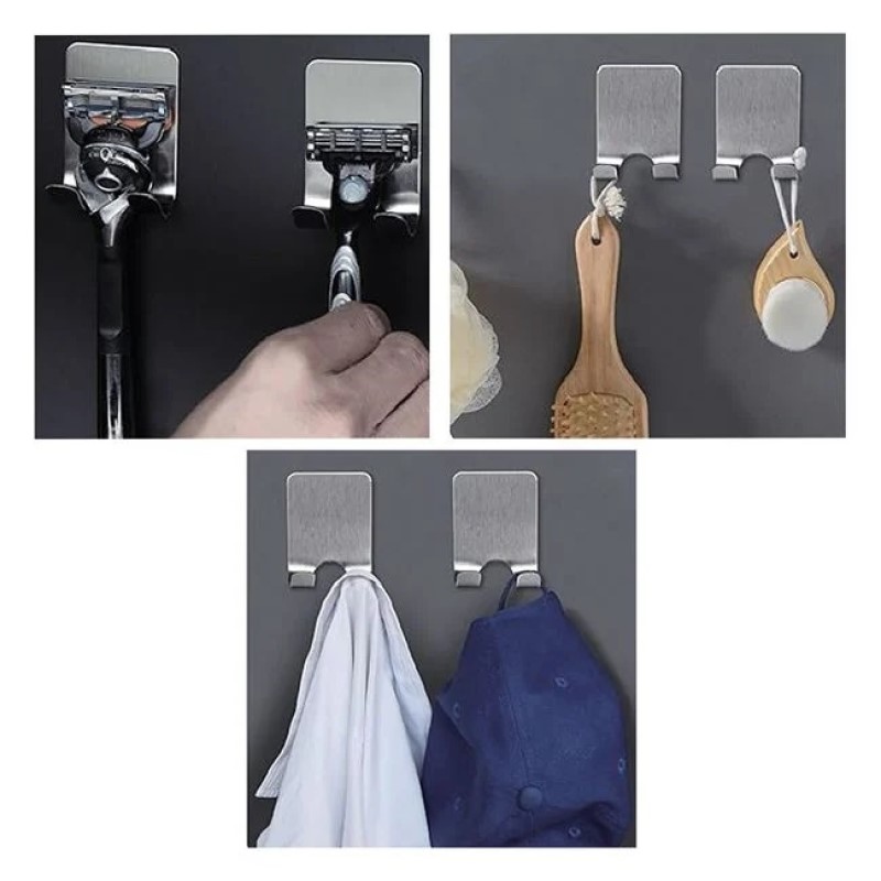 Carlige din Otel Inoxidabil pentru Aparate de Ras 5,7x4,5cm 2buc