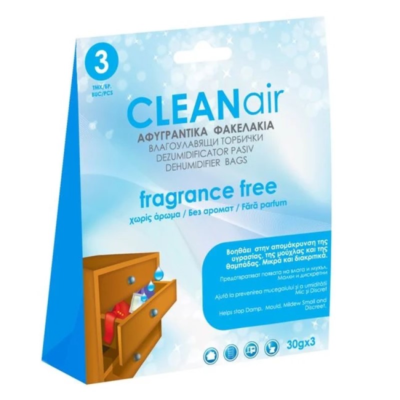 Dezumidificator Pasiv Pliculet Inodor 30g 3buc pentru Spatii Interioare