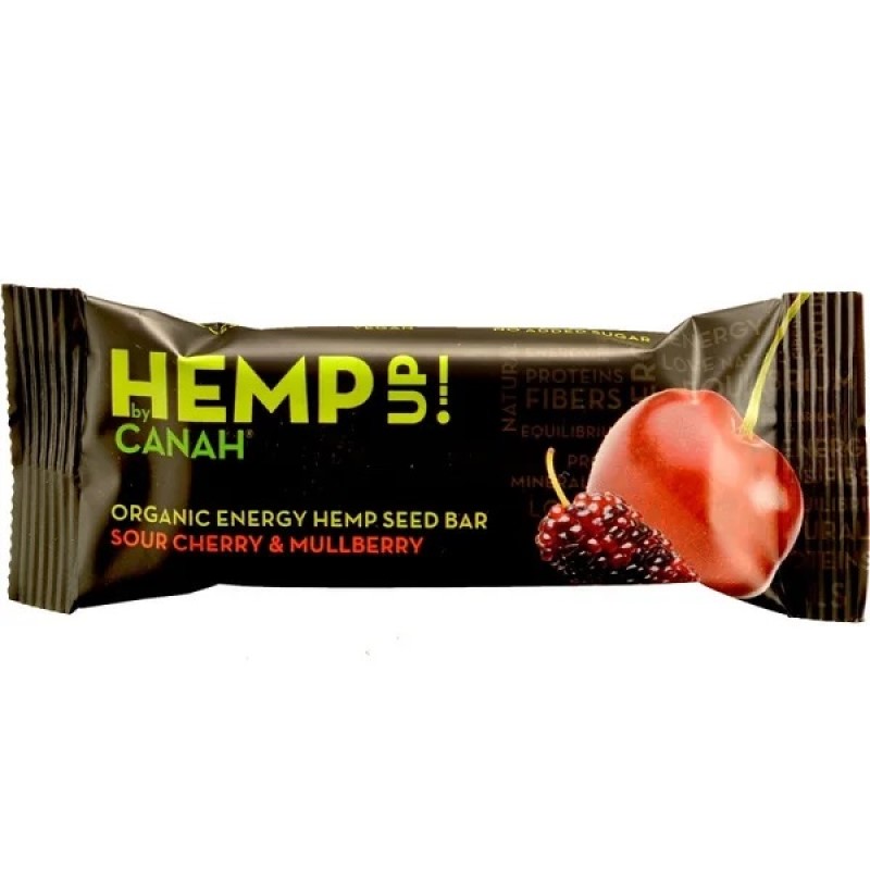 Baton cu Seminte de Canepa cu Visine si Dude ECO, 48 grame