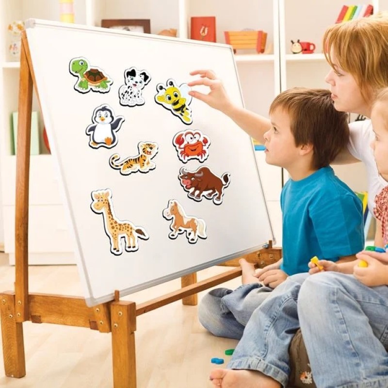 Jucarii Animale din Carton Magnetice, 30 Bucati, 5.5x5.5cm