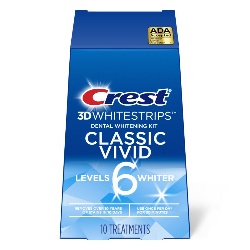 Benzi pentru Albire Dinti 3D Whitesptrips Vivid, 35 gr, Tratament 10 Zile, 20 Benzi, Crest