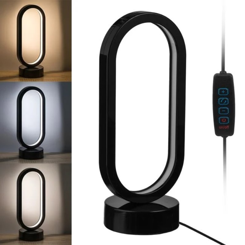 Lampa 5V, 6W LED Neagra cu USB si 3 Nuante 12x10x28cm