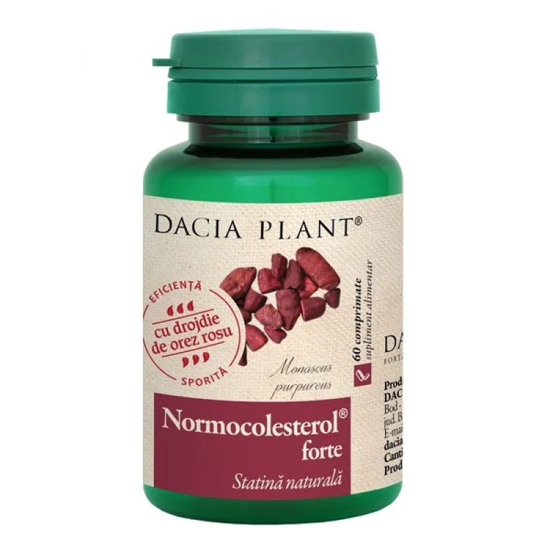 Normocolesterol Forte este un supliment alimentar formulat pentru susținerea menținerii valorilor normale ale colesterolului