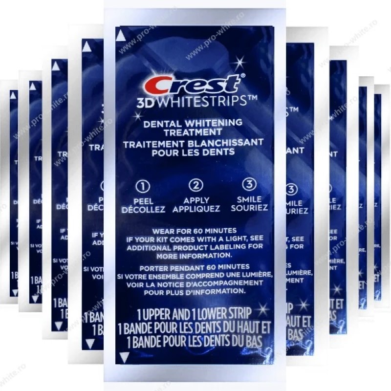 Benzi Crest 3D Whitestrips, nivel albire 18, Anti-Aging Whitener, 14 zile, 28 benzi, aplicare 60 min, Benzi Albire Dinti
