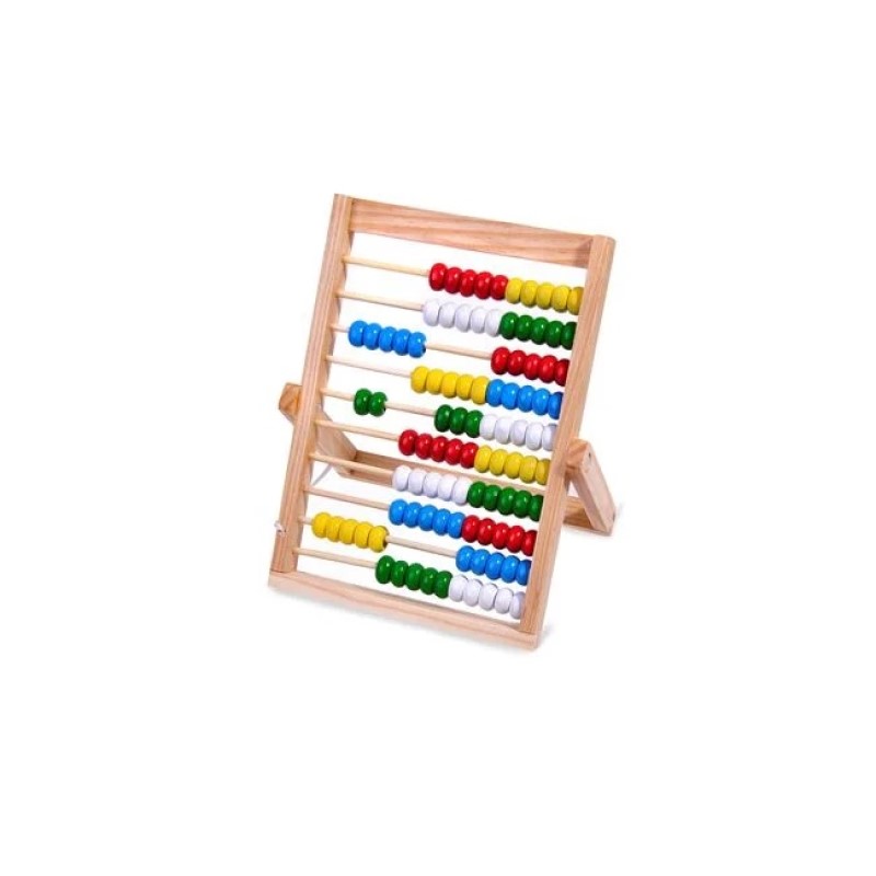 Numaratoare Abac din Lemn cu 10 Randuri si 10 Margele 16x21cm