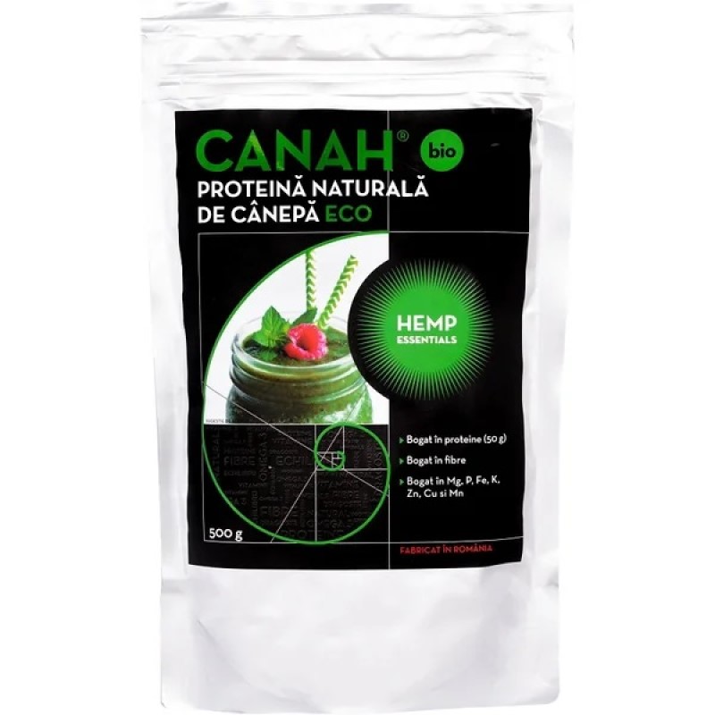 Pudra proteica de canepa ECO, 500gr, Canah