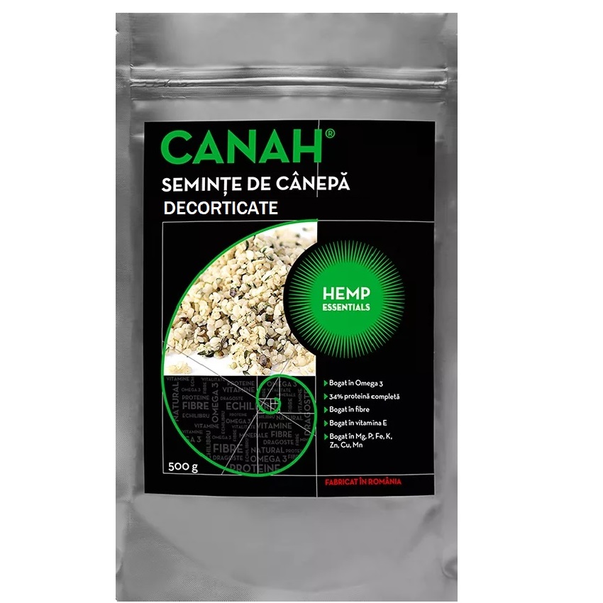 Seminte de Canepa Decorticate, 500 gr, Canah