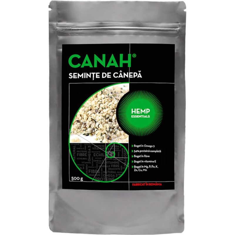 Seminte de canepa decorticate, 500 gr, Canah