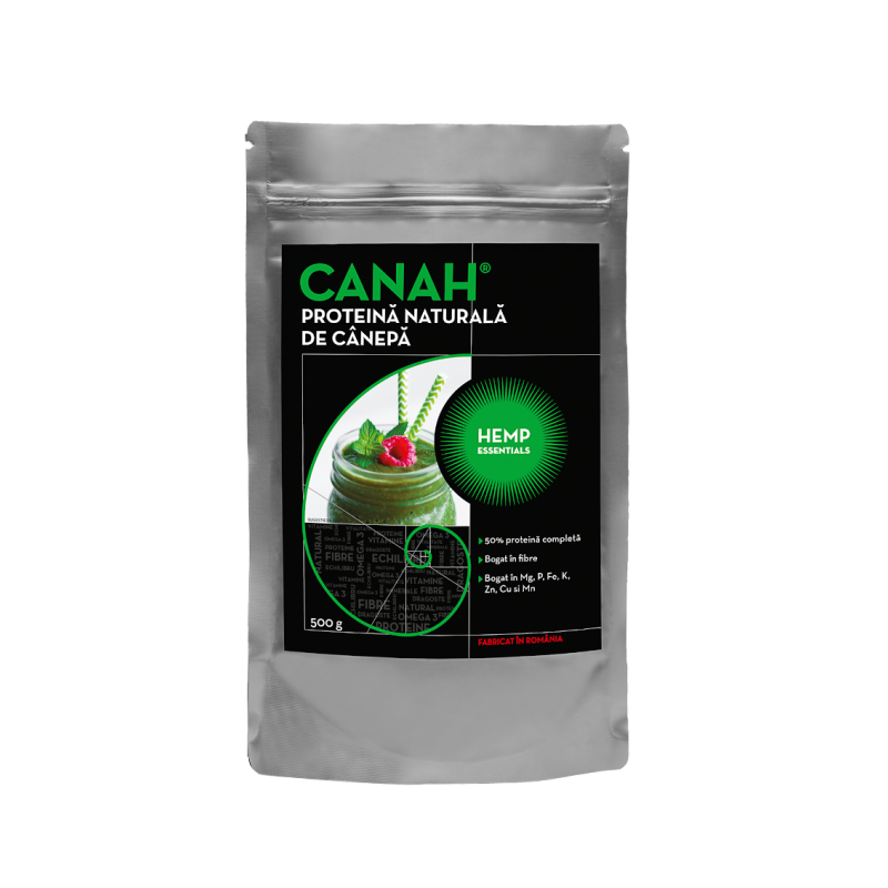 Pudra proteica de Canepa, 500 gr, Canah