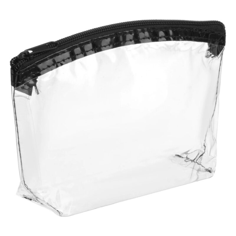 Portfard Transparent cu Fermoar Negru 19.5x12x5cm